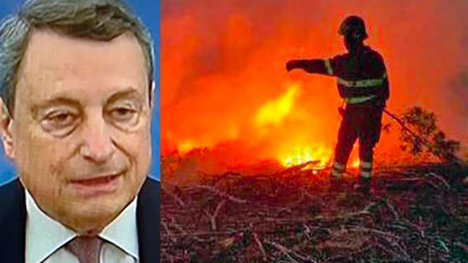 Emergenza incendi Sicilia, Draghi decreta la mobilitazione