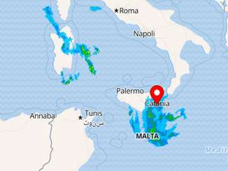 Uragano tropicale in Sicilia, Catania in allerta