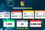 Coronavirus in Sicilia, 8.133 nuovi casi e 43 morti