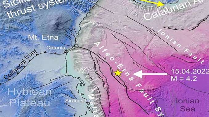 Terremoto costa siracusana «causato da faglia Alfeo-Etna»