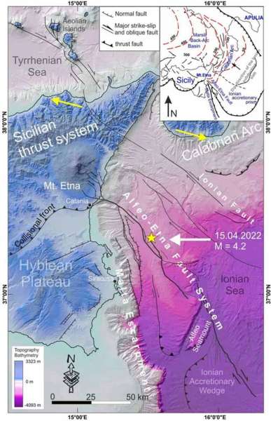 Terremoto costa siracusana «causato da faglia Alfeo-Etna»